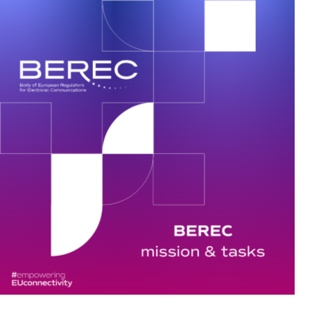 The image shows the cover of the BEREC Mission & Tasks brochure, which opens, when clicking on the image