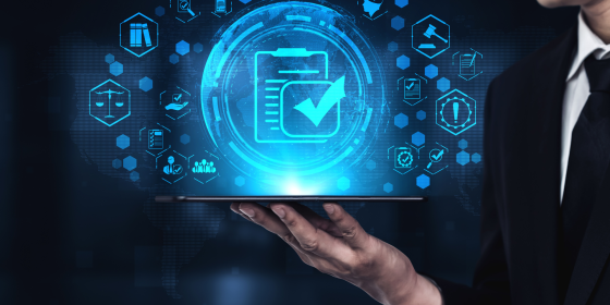 The image shows a person holding a tablet on the hand and above, different icons representing the telecommunications policy and regulation landscape The image shows a person holding a tablet on the hand and above, different icons representing the telecommunications policy and regulation landscape