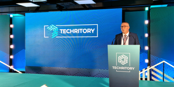 The image shows the incoming BEREC Chair Marko Mišmaš (AKOS, Slovenia) at the Techritory in Riga, latvia, on 22 October 2025. The image shows the incoming BEREC Chair Marko Mišmaš (AKOS, Slovenia) at the Techritory in Riga, latvia, on 22 October 2025.
