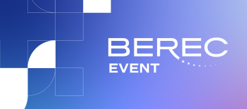 The image shows the BEREC logo with the text Event below on a light blue background with a graphical element