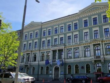 The image shows the headquarters of the Agency for Support for BEREC (BEREC Office), located in Riga, Latvia