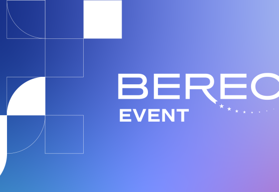 The image shows the BEREC logo with the text Event below on a light blue background with a graphical element